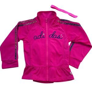 Baby Toddler Girls 3T Pink Fuscia Adidas Sporty Top Woth Coordinating Headband!